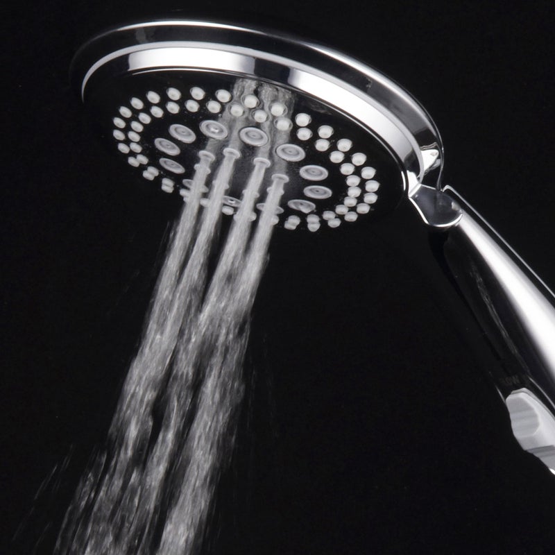 Dream Spa 1459 9-Setting High-Power Ultra-Luxury Handheld Shower Head with Patented ON/OFF Pause Switch and 5-7 foot Stretchable Stainless Steel Hose (Premium Chrome) Use as overhead or handshower - Image 4
